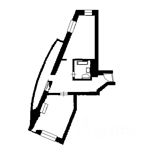 Планировка этой квартиры по данным Циан