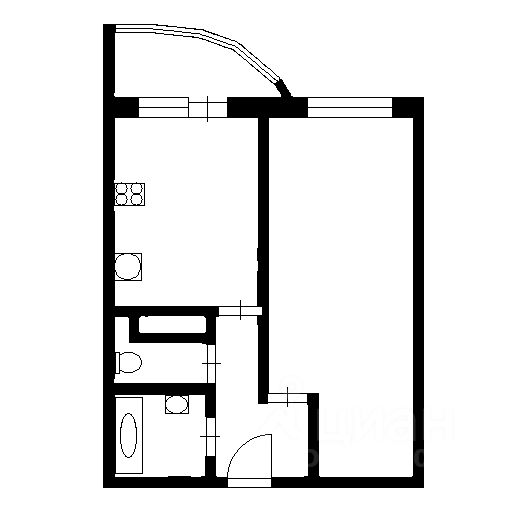 Планировка этой квартиры по данным Циан