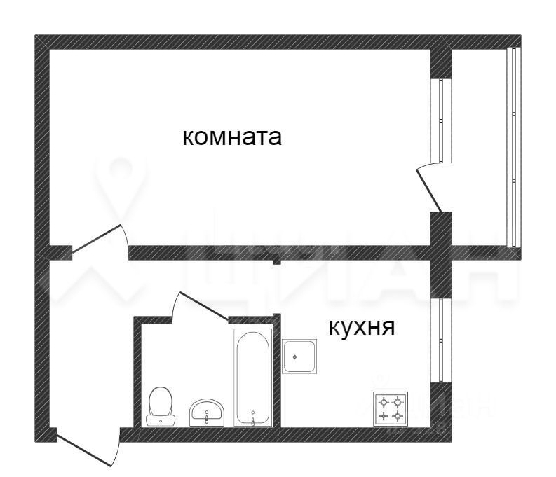 Планировка этой квартиры по данным Циан