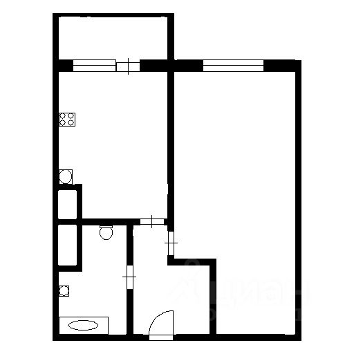 Планировка этой квартиры по данным Циан