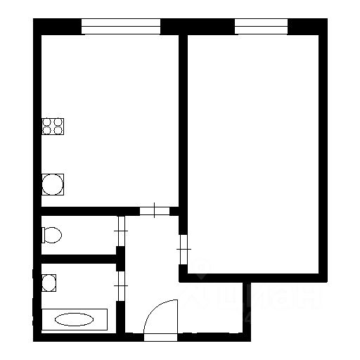 Планировка этой квартиры по данным Циан