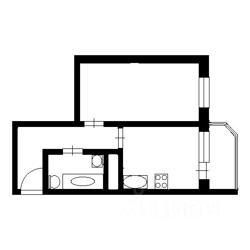 Планировка этой квартиры по данным Циан