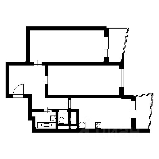 Планировка этой квартиры по данным Циан