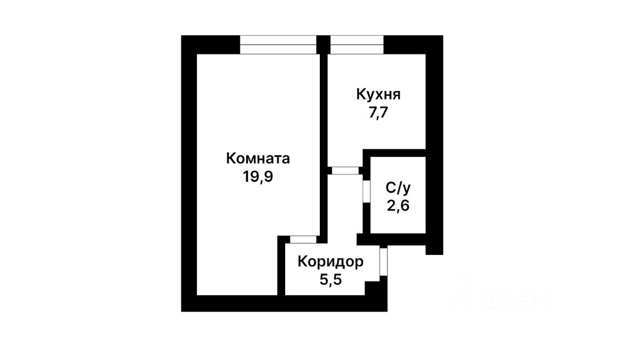 Планировка этой квартиры по данным Циан