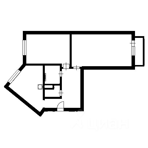 Планировка этой квартиры по данным Циан