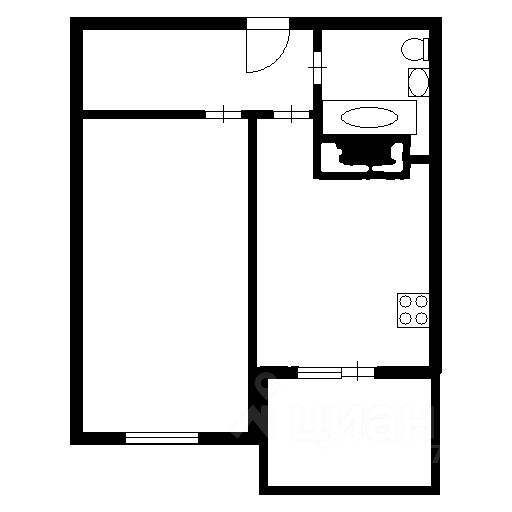 Планировка этой квартиры по данным Циан
