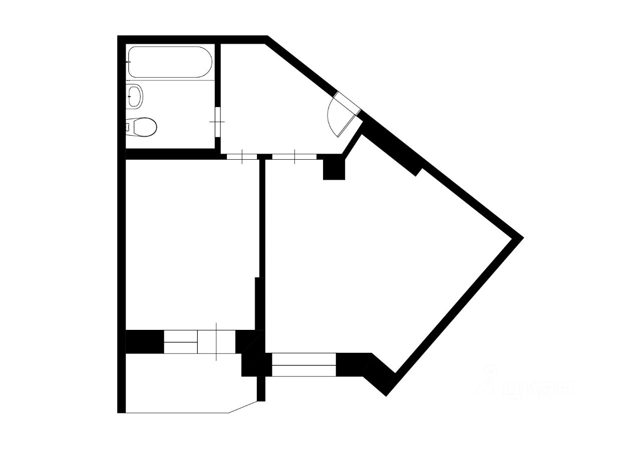 Планировка этой квартиры по данным Циан