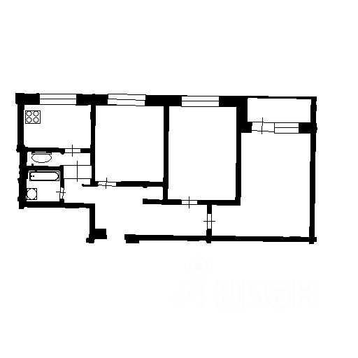 Планировка этой квартиры по данным Циан