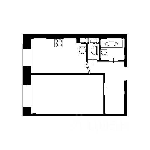 Планировка этой квартиры по данным Циан