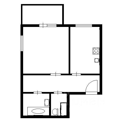 Планировка этой квартиры по данным Циан