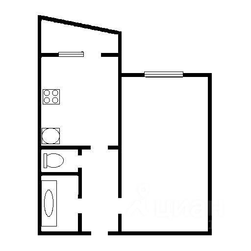 Планировка этой квартиры по данным Циан