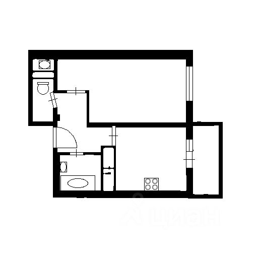 Планировка этой квартиры по данным Циан