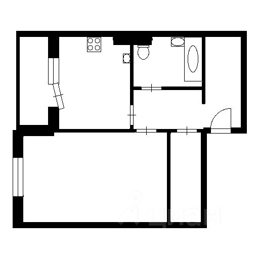 Планировка этой квартиры по данным Циан