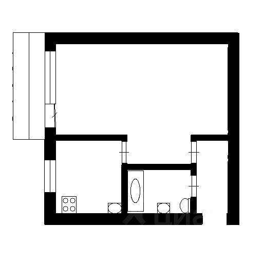 Планировка этой квартиры по данным Циан