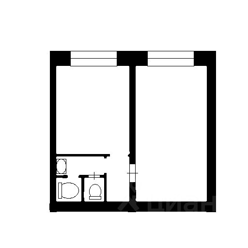 Планировка этой квартиры по данным Циан