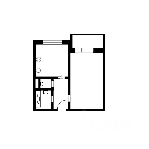 Планировка этой квартиры по данным Циан
