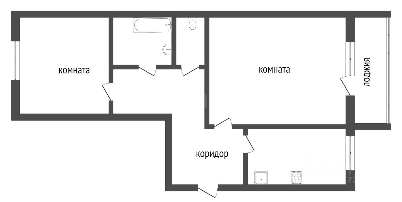 Планировка этой квартиры по данным Циан