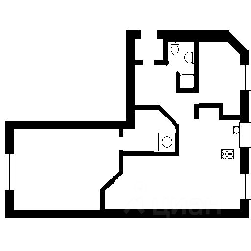 Планировка этой квартиры по данным Циан