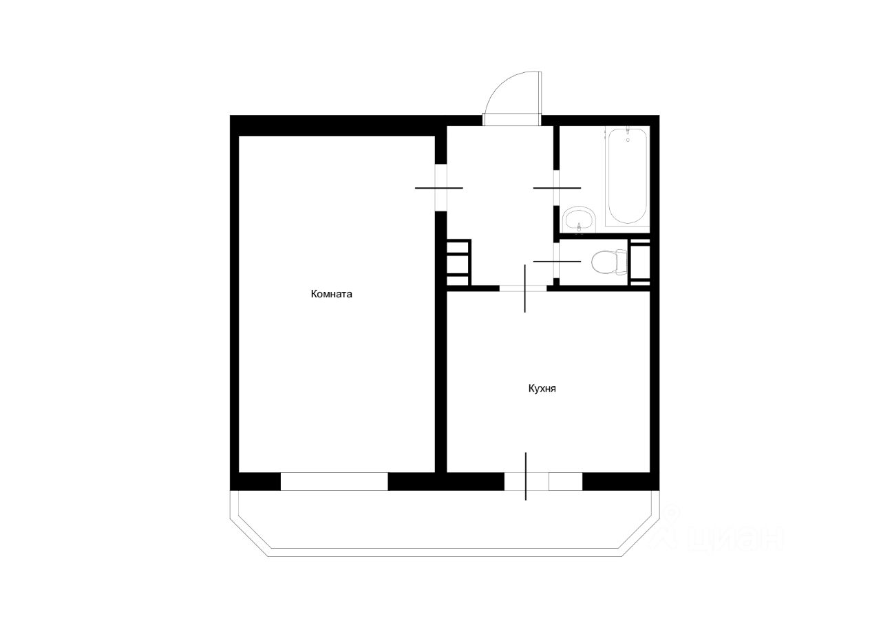 Планировка этой квартиры по данным Циан