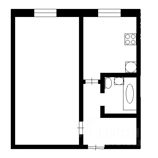 Планировка этой квартиры по данным Циан