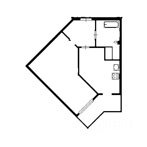 Планировка этой квартиры по данным Циан