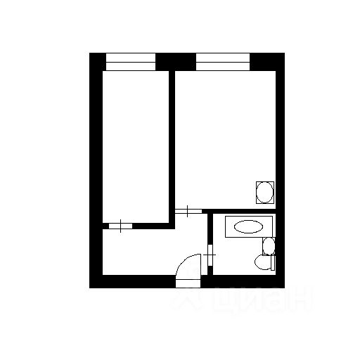 Планировка этой квартиры по данным Циан