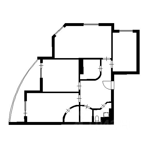 Планировка этой квартиры по данным Циан