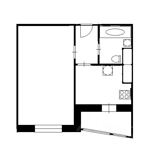 Планировка этой квартиры по данным Циан