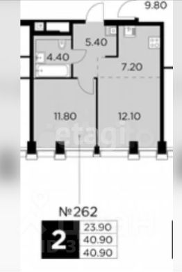 1-комн.кв., 41 м², этаж 17