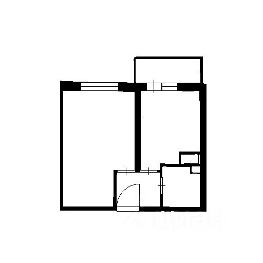 Планировка этой квартиры по данным Циан