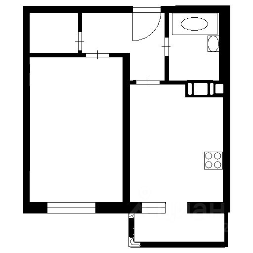 Планировка этой квартиры по данным Циан
