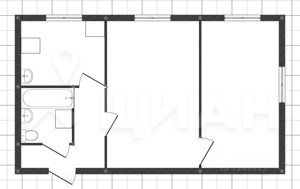 Планировка этой квартиры по данным Циан
