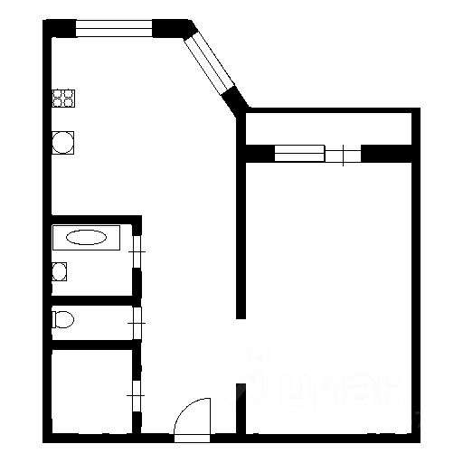 Планировка этой квартиры по данным Циан