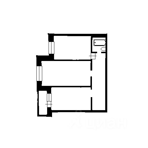 Планировка этой квартиры по данным Циан