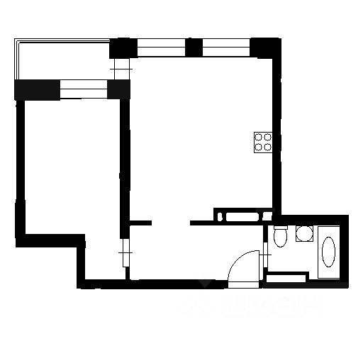 Планировка этой квартиры по данным Циан