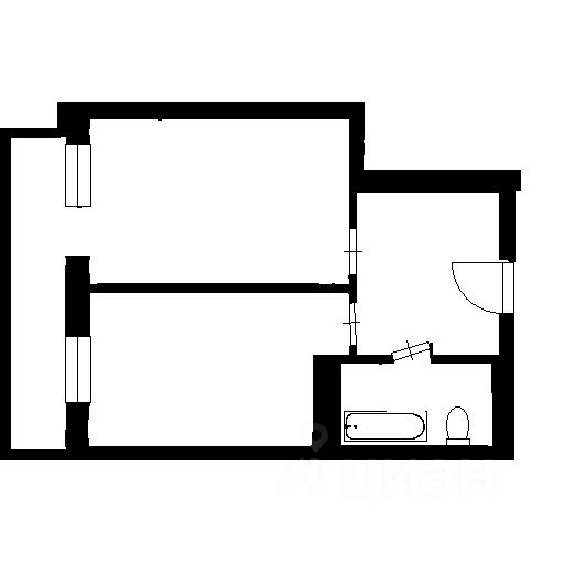 Планировка этой квартиры по данным Циан