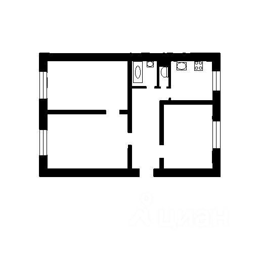 Планировка этой квартиры по данным Циан