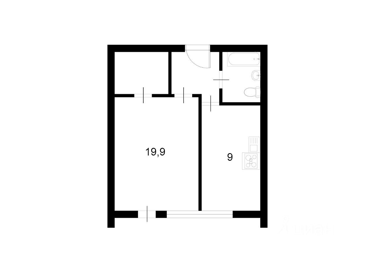 Планировка этой квартиры по данным Циан