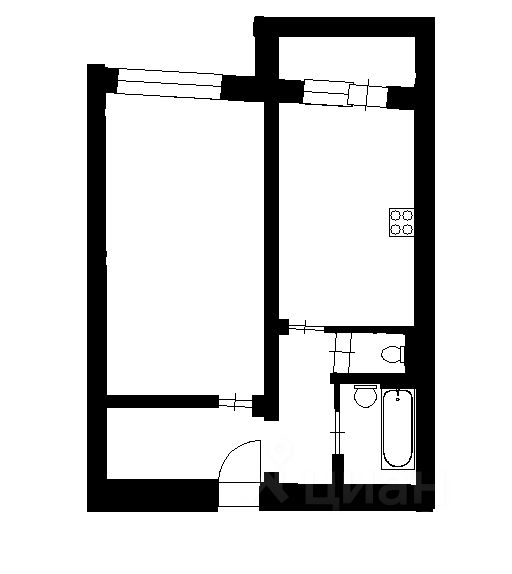 Планировка этой квартиры по данным Циан