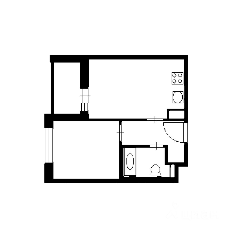 Планировка этой квартиры по данным Циан