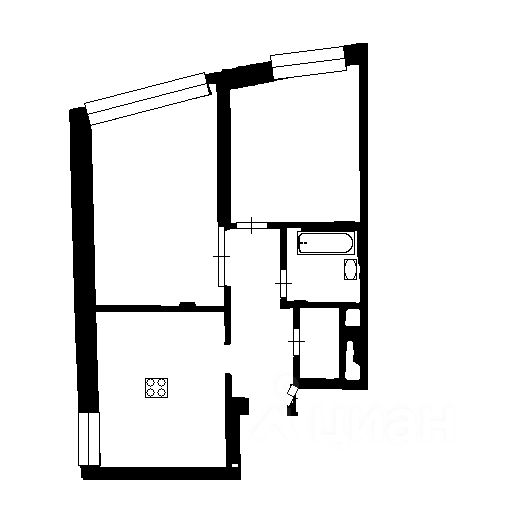 Планировка этой квартиры по данным Циан
