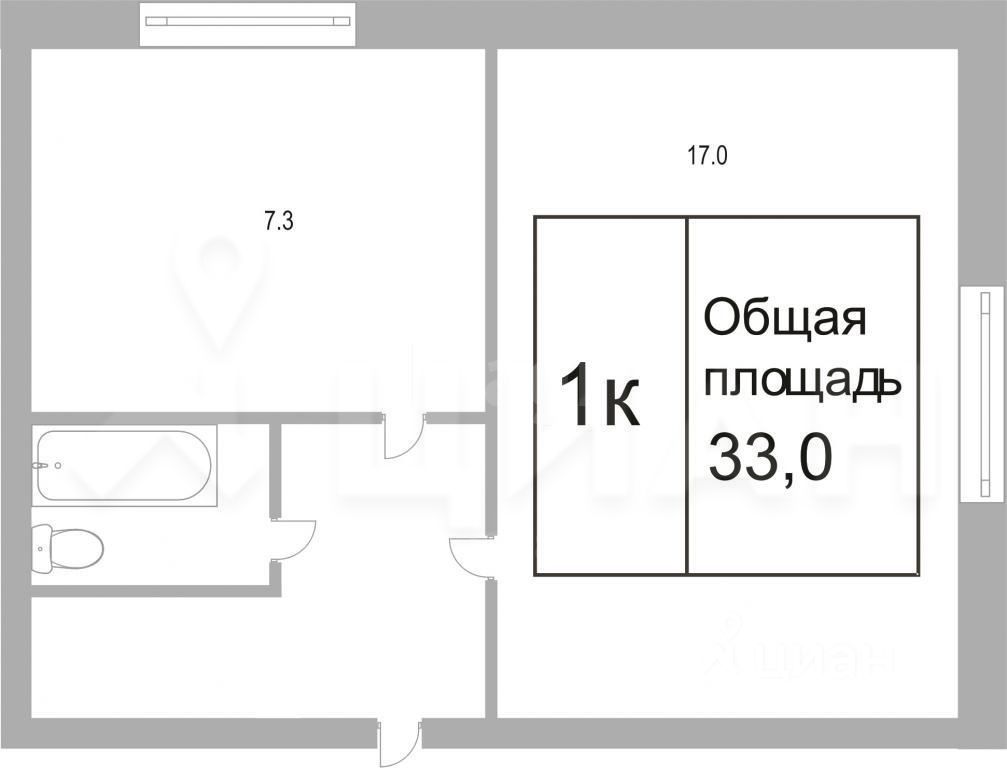 Планировка этой квартиры по данным Циан