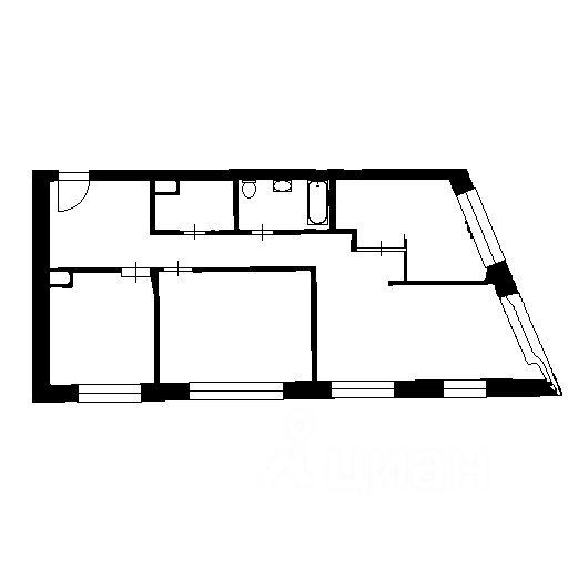 Планировка этой квартиры по данным Циан