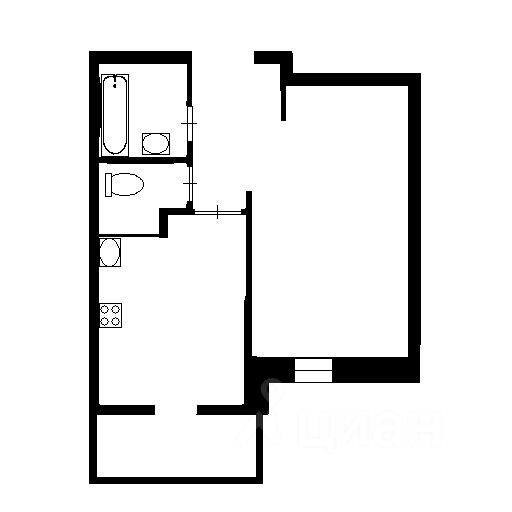 Планировка этой квартиры по данным Циан