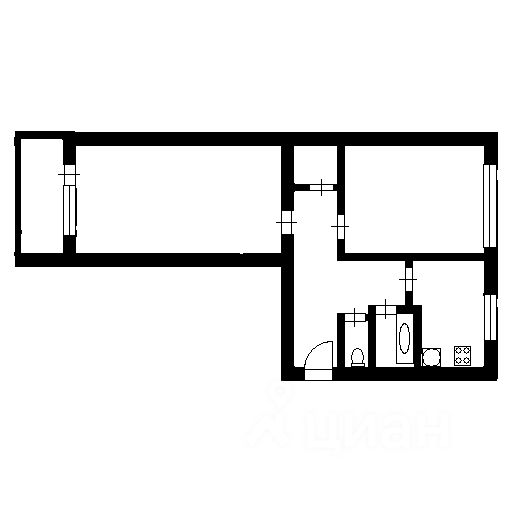 Планировка этой квартиры по данным Циан
