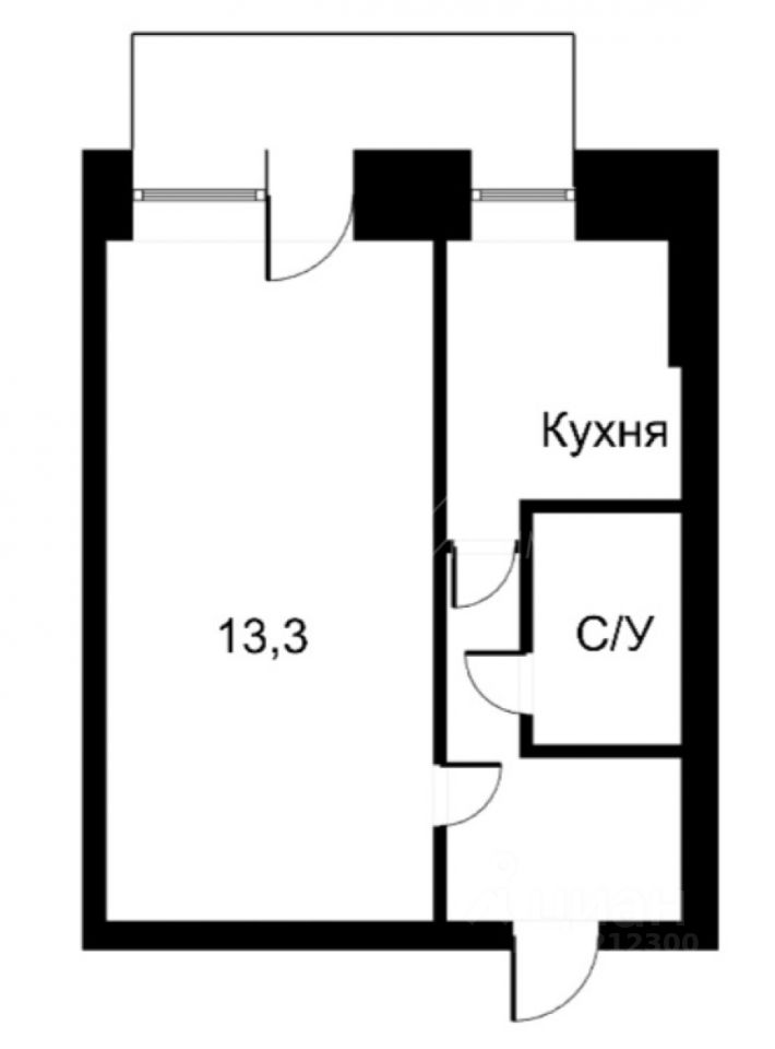 Планировка этой квартиры по данным Циан