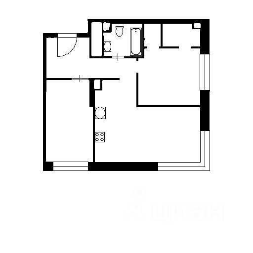Планировка этой квартиры по данным Циан