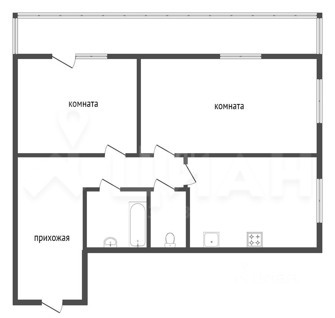 Планировка этой квартиры по данным Циан