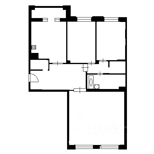 Планировка этой квартиры по данным Циан