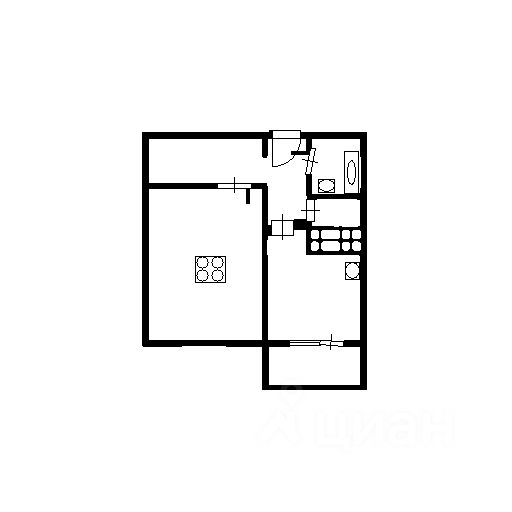 Планировка этой квартиры по данным Циан